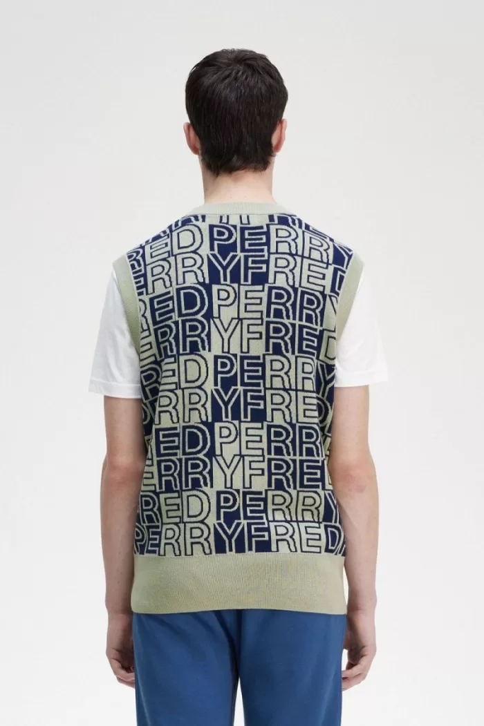Fred Perry Block Graphic Men’s Tanks Mint | DFIWG5967