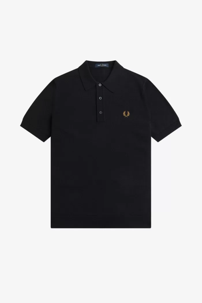 Fred Perry Classic Knitted Men’s Shirt Navy | JCBYE7594