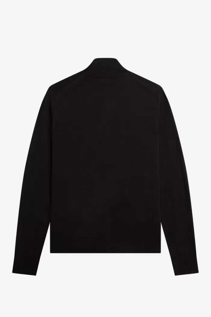 Fred Perry Classic Zip Through Men’s Cardigan Black | XROCG4061