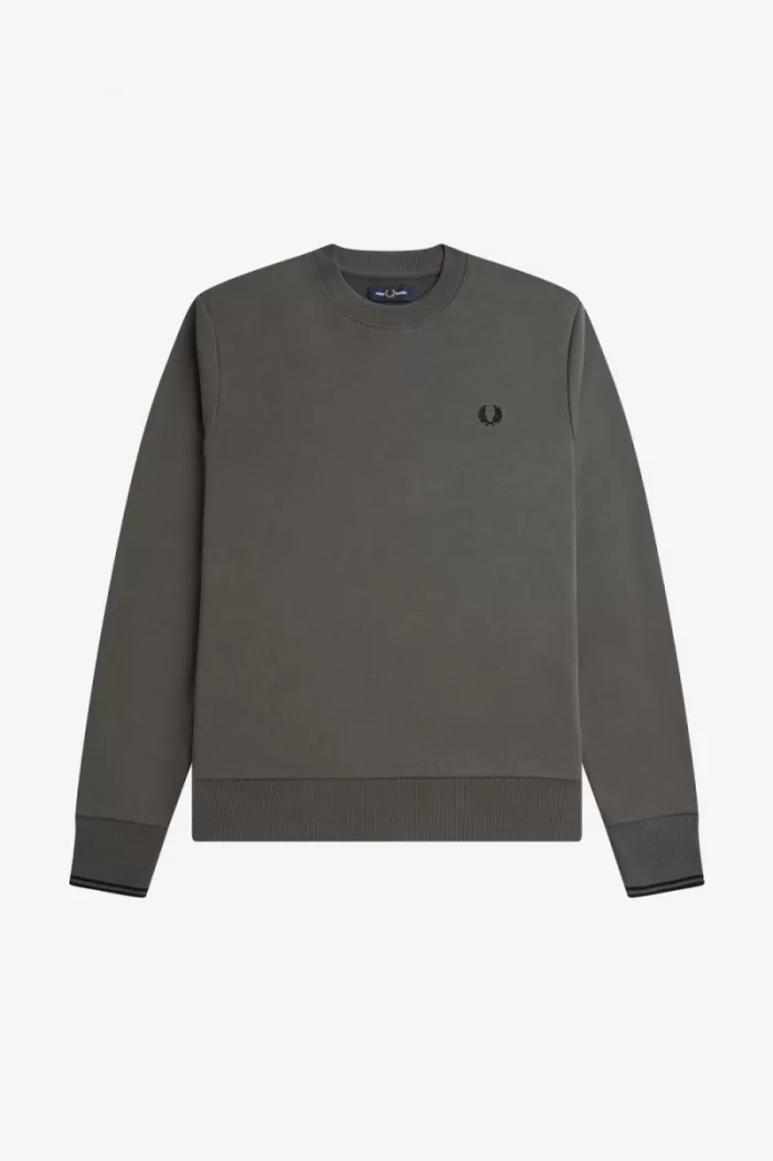 Fred Perry Crew Neck Men’s Sweatshirts Field Green | HPRTN2867
