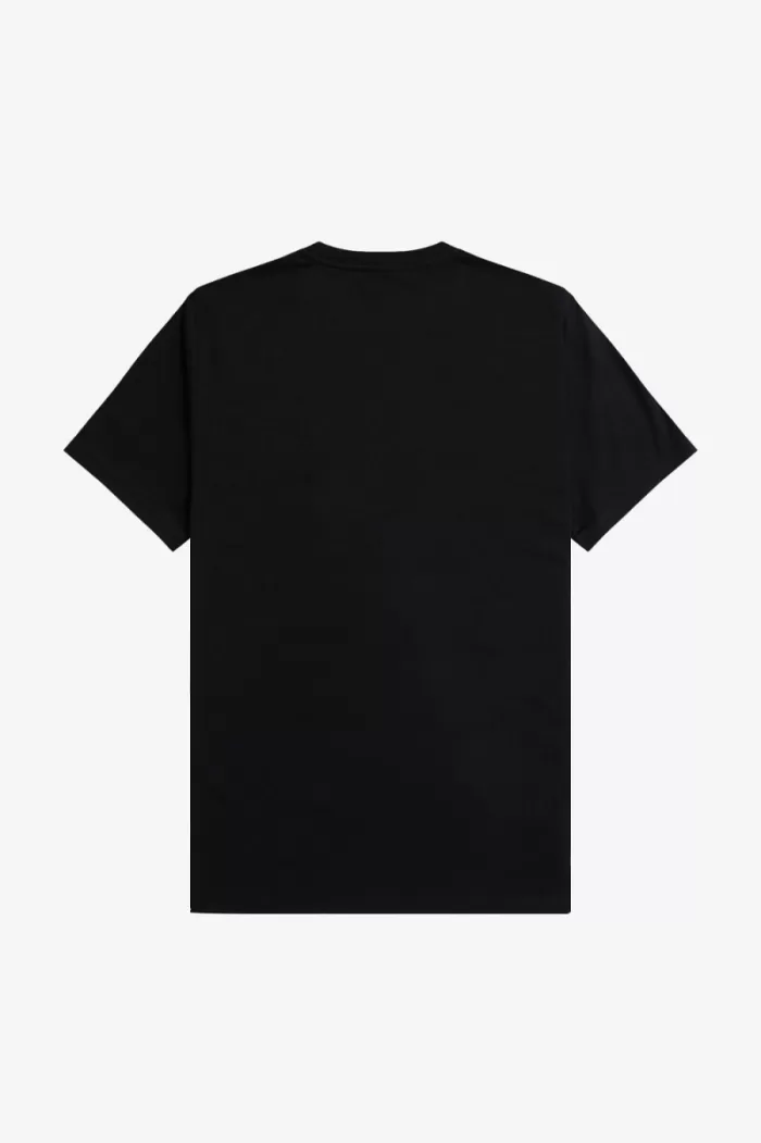 Fred Perry Flocked Laurel Wreath Men’s T-Shirt Black Warm Grey | GFPHV8769