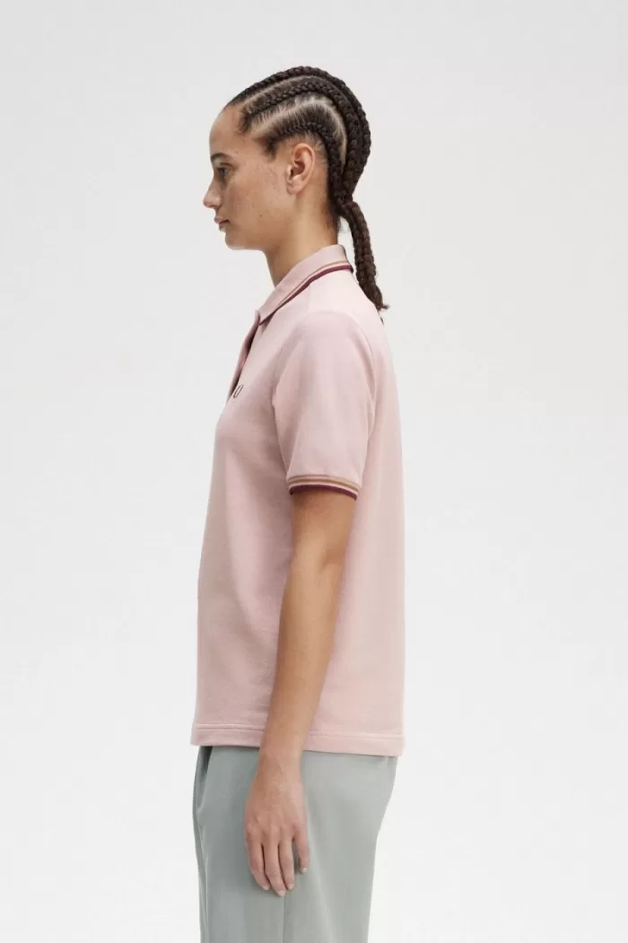 Fred Perry G3600 Women’s Shirt Dusty Rose Pink Brown Oxblood | PRAFC2415