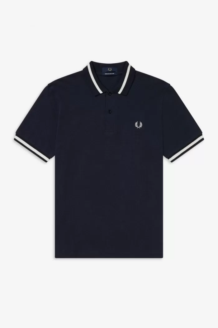 Fred Perry M2 Men’s Shirt Navy Snow White | CVKQH1054
