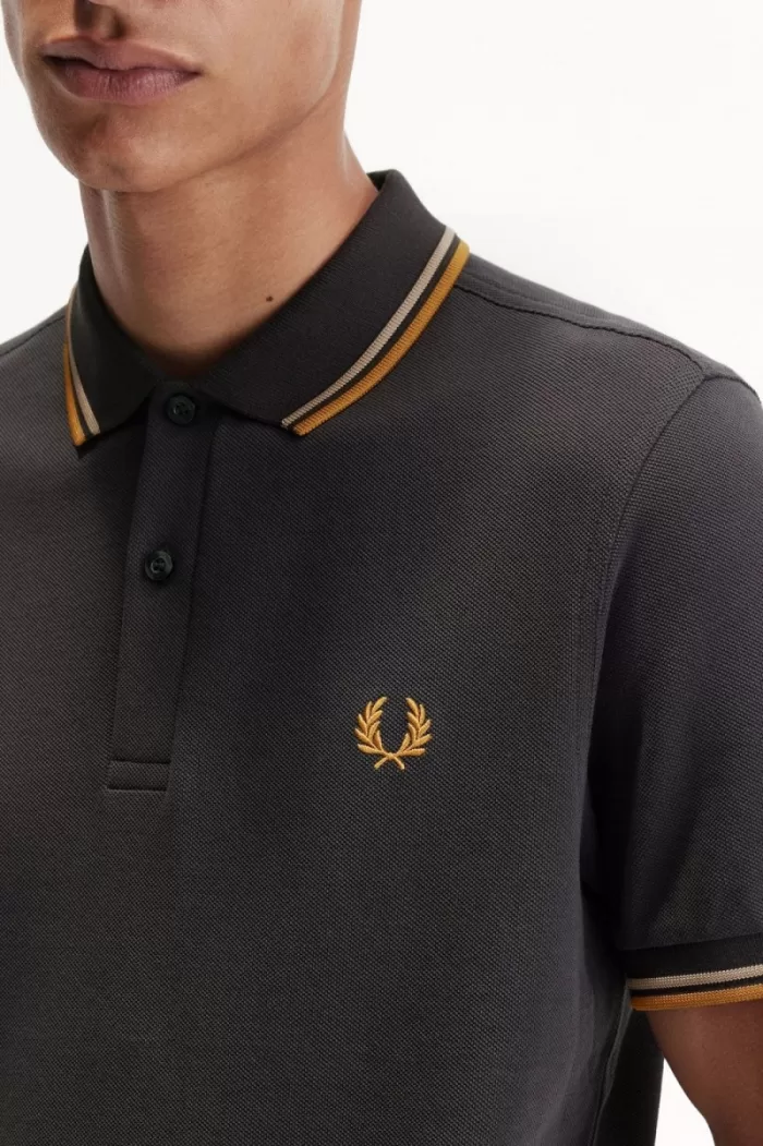 Fred Perry M3600 Men’s Shirt Anchor Grey Green Dark Coffee | OGJYD9841