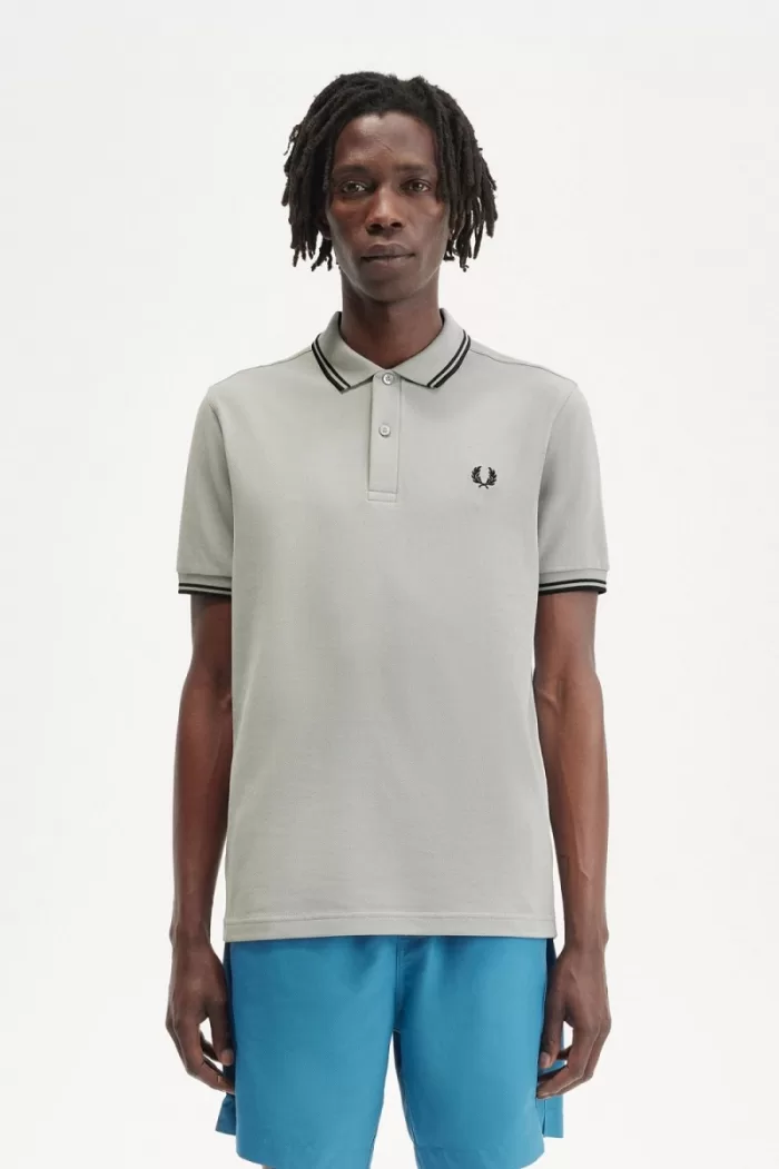 Fred Perry M3600 Men’s Shirt Grey Black | WVSMA9216
