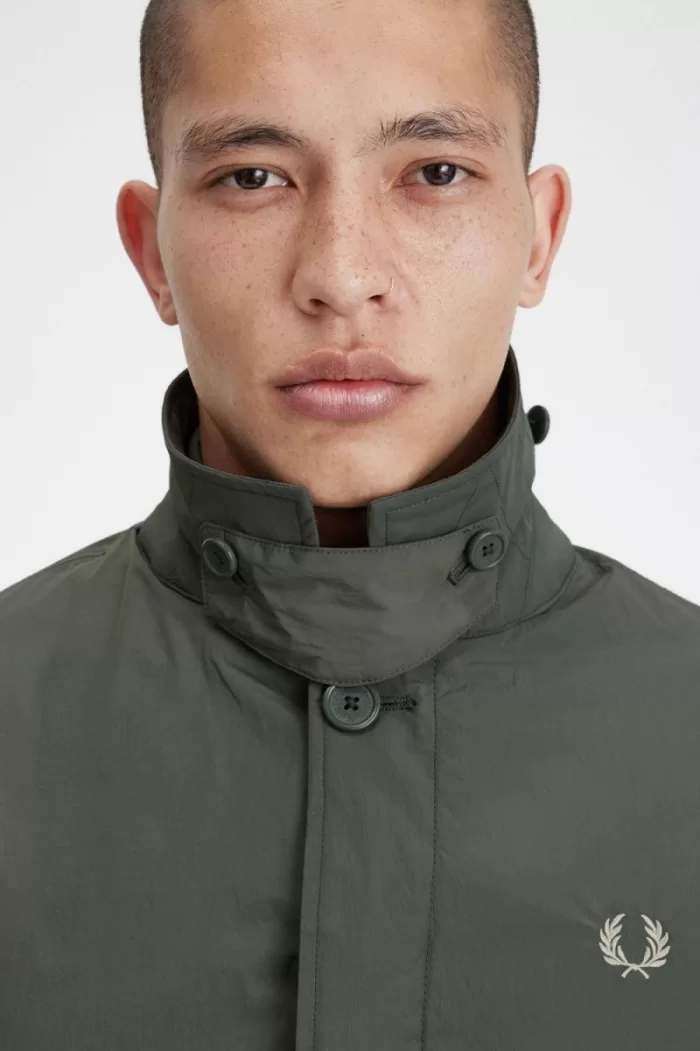 Fred Perry Shell Mac Men’s Parka Field Green | HQORB8543